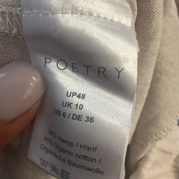 Poetry Jersey Shorts Sz 6 Birch Beige Pigment Dyed Hemp Organic Cotton Shorts - Picture 3 of 4